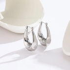 Earrings Geometric Circle Rigid Color / 18K