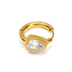 Golden Drop-Shaped White Diamond