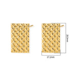 F827-Gold Square Woven Stud Earrings