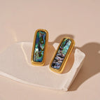 116# Silver Needle-Golden-Green-Rectangular