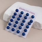 Frosted Ball Blue / 8mm/12 Pairs