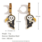 Halloween Ghost Pendant Earrings-Gold