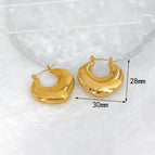 Flat Arrow Hollow Earrings-Gold