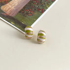 Curved Green and White Contrast Color-Silver Needle