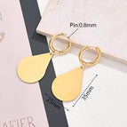 35x25mm / Light Gold Sweet Cylindrical Earrings (Gold) / 1 Pair/Package