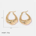 Gold / Twill U-Shaped Earrings