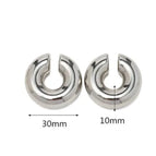 Hollow Large C Ear Clip-Steel Color / 18K
