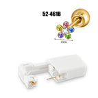 Gold 4mm Colored Diamond Flowers