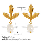Eh856weg Freshwater Pearl Gold Earrings