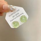1944 Green Small Ice Cube Earrings 925 Silver Needle