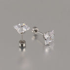 Silver Twisted Cake / 8mm Pair