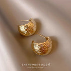 6# Gold Wrinkle Ball Earrings