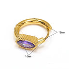 Golden Horse Eye-Shaped Purple Diamond