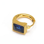 Golden Rectangular Blue Diamond