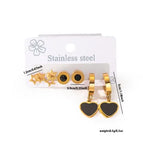 Black Love Star Earrings Set 0439