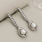 Pearl Peanut / Silver / 1 Pair/Package
