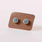 Blue Round Lemon Stud Earrings