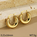 Glossy Hollow Earrings Gold MS-002 / 18K