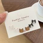Mys03 White Brown Black Cat【Three-Piece Set】