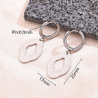 23x17mm / Light Gold Hollow Symmetrical Graphic Earrings (Steel Color) / 1 Pair/Package