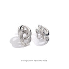 【2951】 Silver Geometric Mosquito Coil Ear Clips