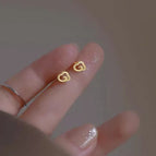 4 # Small Earrings - Gold Auspicious Clouds