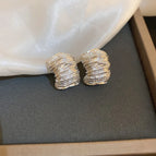 117# Silver Needle-Silver Pleated Arc