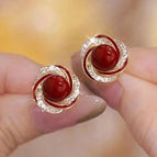 E648 Red Beads / 925 Silver