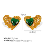 Eh771 Greenstone Gold Stud Earrings