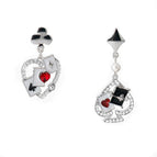 Red and Black Heart Stud Earrings