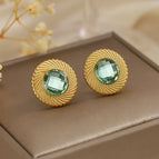 One Size / Gold / Round Green