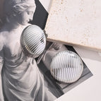 25mm (Needle Thickness:0.5mm) / Striped round Earrings (Steel Color) / 1 Pair/Package