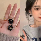 Black Flower Earrings
