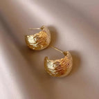 38-Gold Wrinkle Ball Earrings