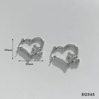 Silver Heart Earrings D2345