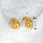 Large Water Drop Hollow Earrings-Gold
