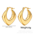 Square Hollow Earrings Gold / 18K