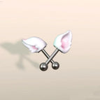 MZ-White Cat Ear Bone Studs