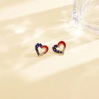 Hollow heart ear studs
