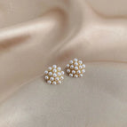 Gold Pearl Stud Earrings