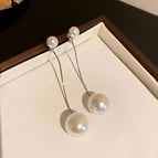 50# Ear Studs-Silver 6cm-Short Pearl