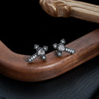 X569-B (Love Cross Earrings) Gun Black
