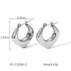 Square Hollow Earrings Steel Color MS-016 / 18K