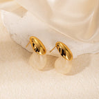 White Teardrop-shaped Earrings