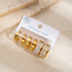 Small Double Layer Zircon Earrings Set 1186
