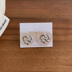 Transparent Color Love Heart Stud Earrings K-260