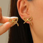 02 18K Real Gold Bow 8653