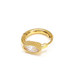 Golden Horse Eye Shape White Diamond