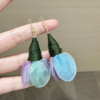 Unique Colorful Chiffon Bud Earrings