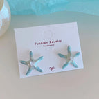 Bkw023 Blue and White Zircon Starfish